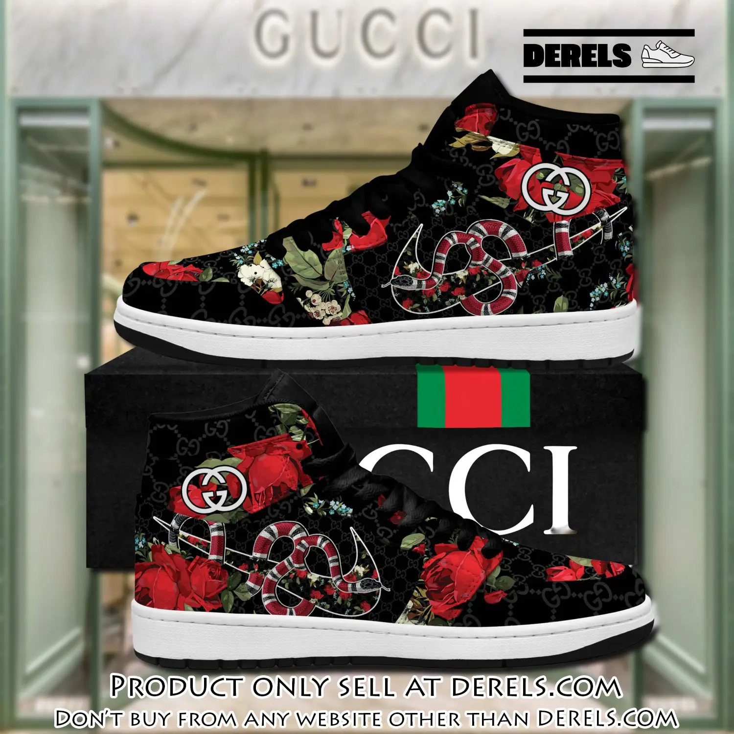 Gucci snake roses luxury brand high air jordan sneaker shoes dr0850504